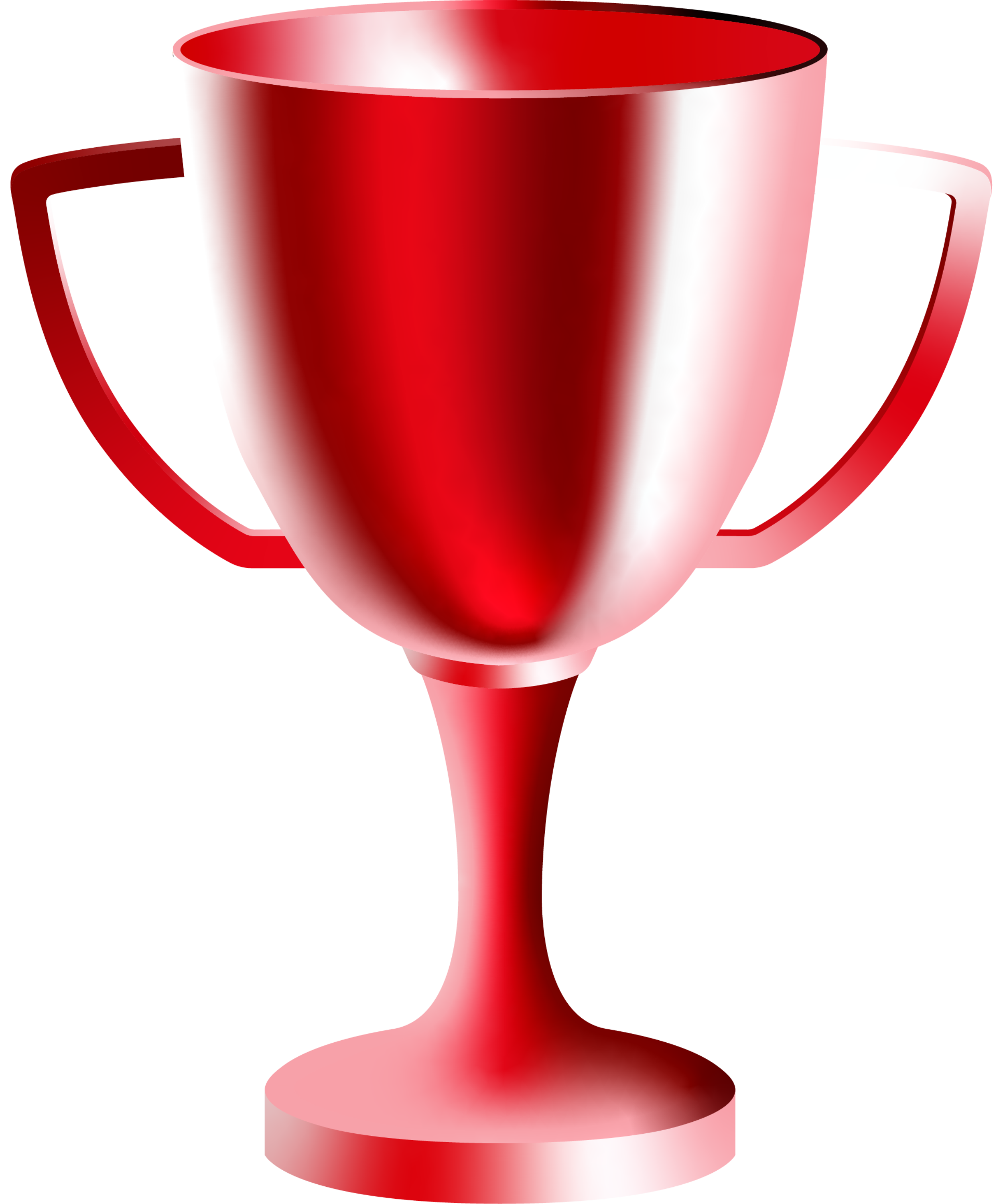 3D illustration of a trophy with orange and black gradient on its surface.